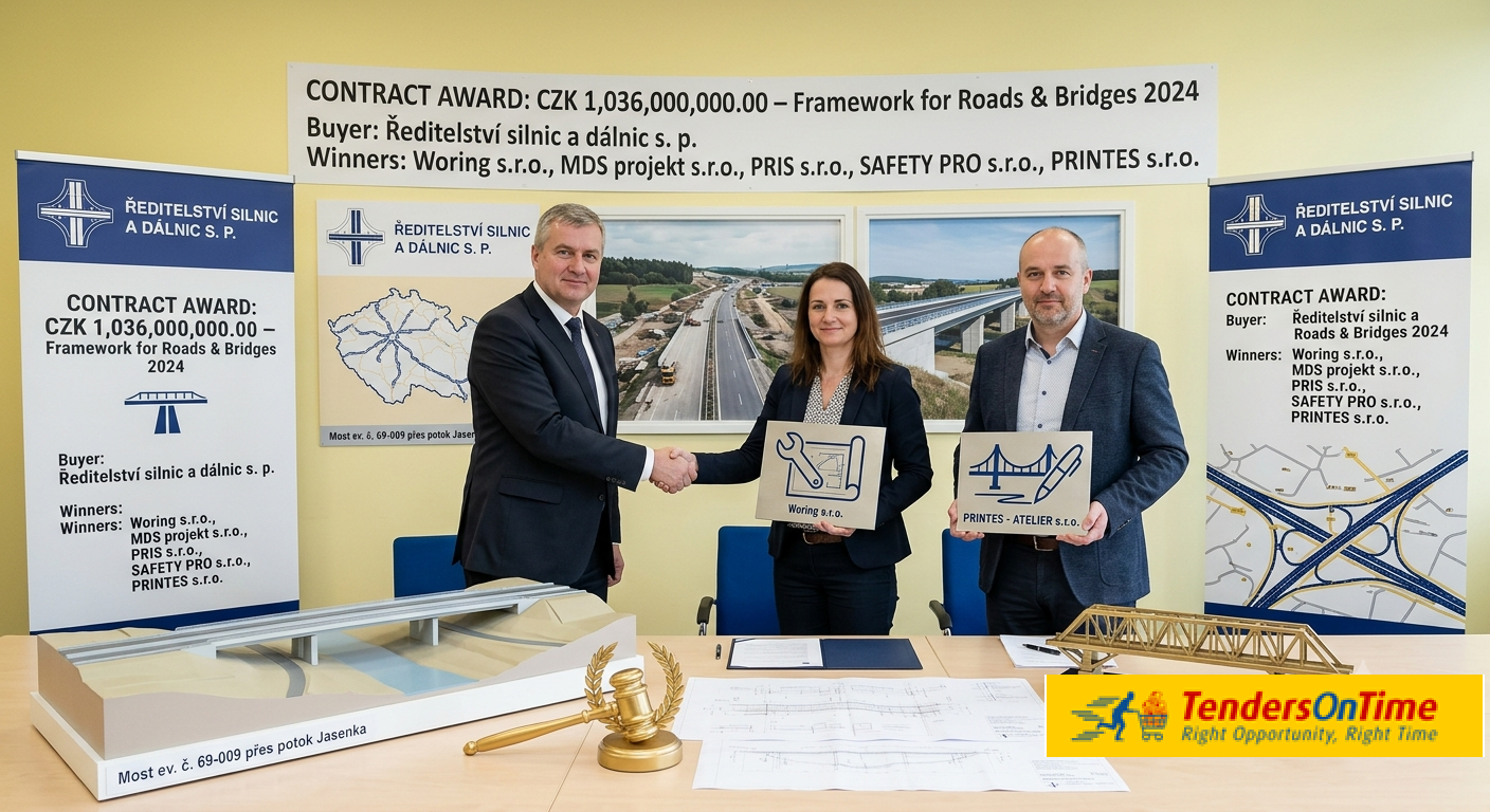 czech republic tender result on CZK 1.036 Billion Roads & Bridges Framework Concluded with Five Czech Engineering Firms